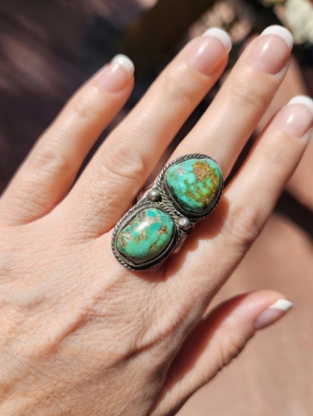 Sterling Silver Vintage Turquoise Native Ring